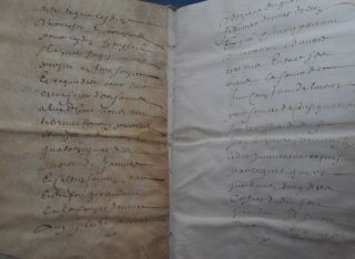 1660 Antique Manuscript 18 Pages Law Legal Document Vellum Calligraphy Judgment