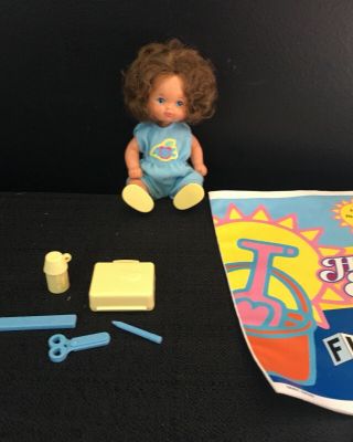 Vintage Heart Family Baby Doll School Time Fun Boy Blue Outfit Shoes 80 