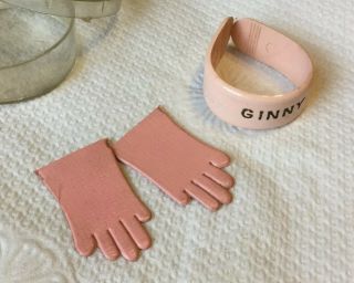 vintage VOGUE Doll Ginny Head Band & Gloves Set,  Pink HALF OFF 3