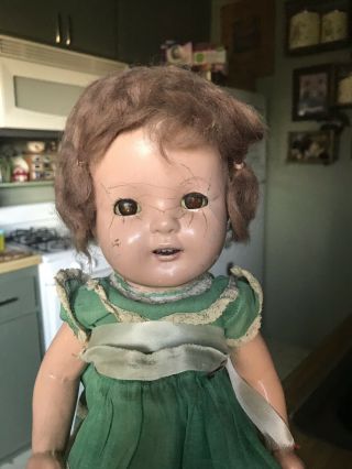 Vintage Antique Composition Doll With Roller Skates Marked But Can’t Make It Out