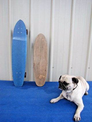 Vintage 1960’s Hobie Surfer Wood Skateboard,  North Coast Blue
