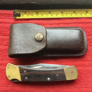 Vintage Buck 110 Lock Back Folding Pocket Knife With Sheath
