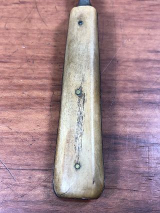 Vintage Antique Primitive Old Civil War Era Utensil 2 Prong Bone Handle Fork 5