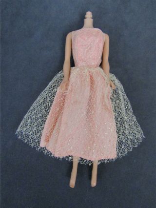 Vintage Barbie Clone Premier Shillman Pink Peach Gold Dress
