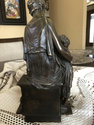 Bronze Sculpture Of Roman Mother And Son Signed Salmson 19 Century 8