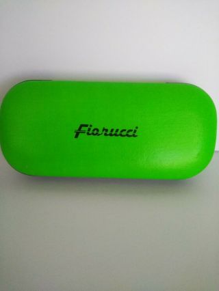 Vintage Eyeglass Case.  Labeled Fiorucci Bright Neon Green Color