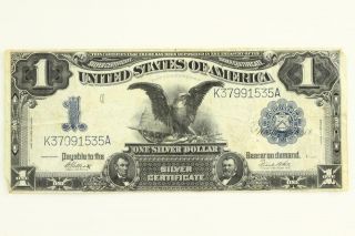 Antique Money 1899 $1 Black Eagle Silver Certificate Us Currency K37991535a