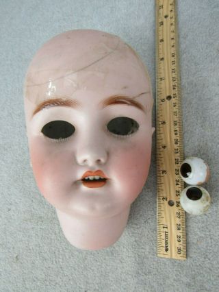 Lg Antique German Simon & Halbig Bisque Doll Head For Repair Head Only W Damage
