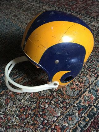 Vintage 60s Macgregor Nfl Los Angeles Rams Football Helmet E68g Large