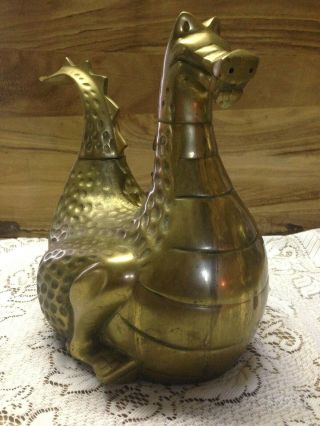 Vintage Gates General Co.  1982 Magic Hearth Brass Dragon Wood Stove Humidifier
