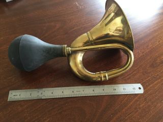 This Vintage Antique Brass Single Reed Bulb Car Horn