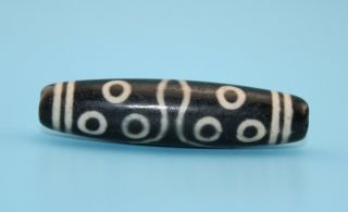 58 14 mm Antique Dzi Agate old 15 eyes Bead from Tibet 2