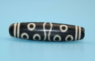 58 14 mm Antique Dzi Agate old 15 eyes Bead from Tibet 5