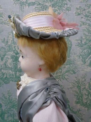 Exquisite 24” Antique Wax Over Paper Mache Lady Doll with Paperweight glass Eyes 8