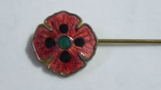 Antique Enamel Flower Badge Pin - Kg Luke Melbourne