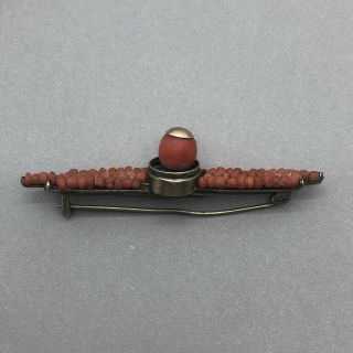 Fine Antique Natural Red Coral Brooch 天然红珊瑚 - 6.  1g