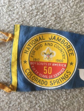 BSA National Jamboree 50 Years Of Service Vintage Felt Pennant 1910 - 1960 Vintage 2
