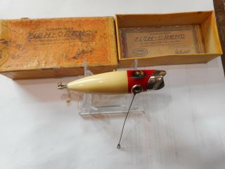 Early South Bend Fish - O Reno In Correct Box Great Combo Wood Lure Glass Eyes