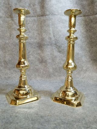 Virginia Metalcrafters / Harvin Brass Candlesticks,  12 1/2 inches tall. 5