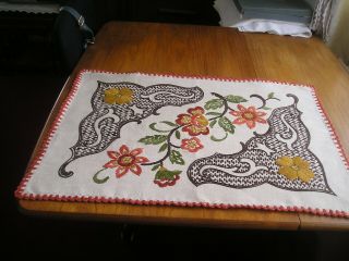 Gorgeous Vintage Woolwork Embroidered Cushion Cover