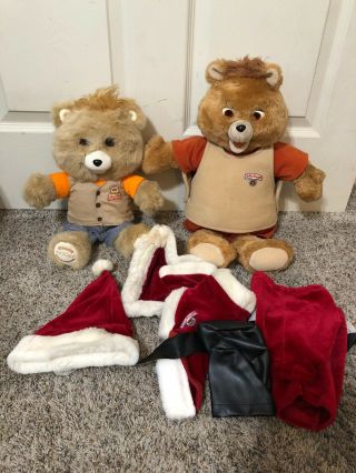 Teddy Ruxpin Vintage 1985 Talking Bear And Teddy Ruxpin Bundle Santa