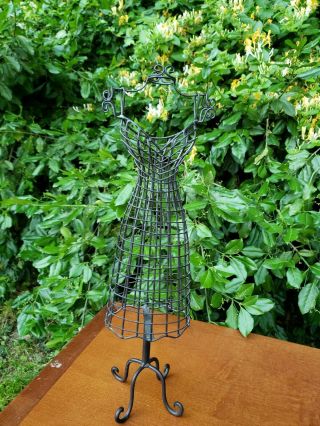 Decorative Vintage Black Dress Form Metal Wire Mannequin Boutique Jewerly Stand 3