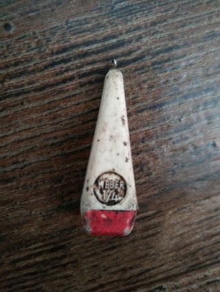 Vintage Weber 1/4 Oz Casting Weight Practice Plug Red White Rubber Weight