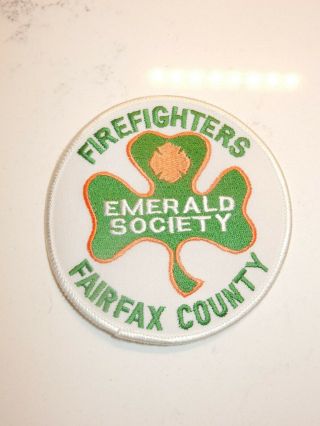Fairfax County,  Virginia Firefighters Emerald Society Fire Dept Patch