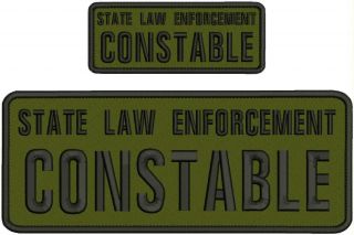 State Law Enforcement Constable Embroidery Patches 4x10 And 2x5hook On Bod Green