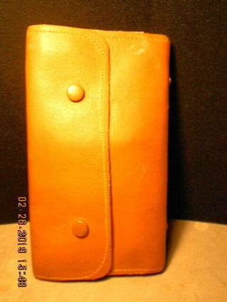 Vintage Leather Fly Fishing Wallet Antique Hand Tied Flies