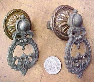 Pair Antique Mantle Clock Side Ornaments / Decorations
