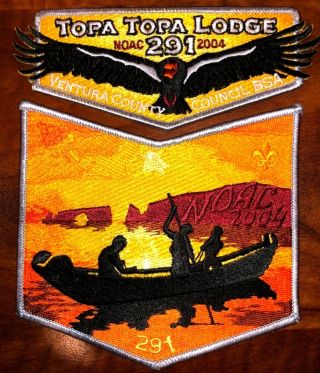 Topa Topa Lodge 291 Ventura County Council 2 Pc Oa Flap Set Noac 2004