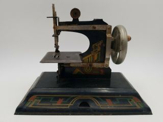 Antique Child’s Toy Sewing Machine Germany Casige Hand Crank Vintage 116