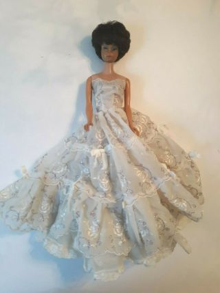 Vintage Barbie Bubble Cut With Dress 1960s Brunette