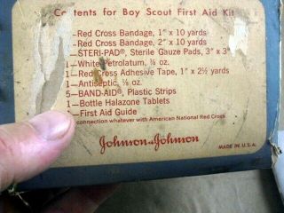Vintage 1960 ' s Boy Scouts of America Official First Aid Kit w/ box BSA 4