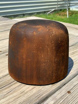 Antique Wooden Millinery Hat Block/form/press/mold Size 6 5/8