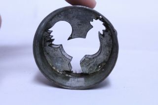 Antique Metal Tin Primitive Rooster Cookie Cutter Mold
