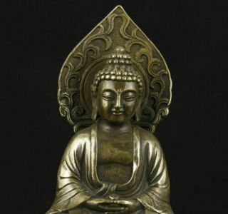 Exquisite Chinese Old Bronze Collectable Handwork sakyamuni Buddha statue 2