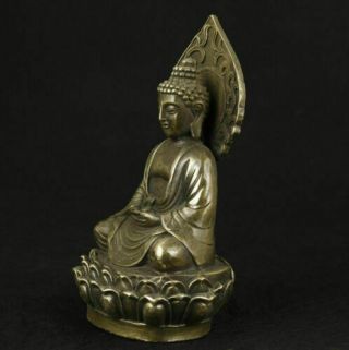 Exquisite Chinese Old Bronze Collectable Handwork sakyamuni Buddha statue 4