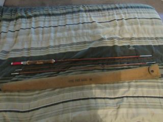 Vintage Montague Flash Bamboo 9ft 3 Piece Fly Fishing Rod As - Is
