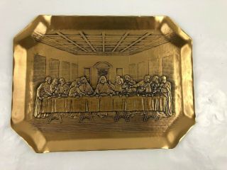Wendell August Forge Solid Bronze Tray The Last Supper Handmade 11.  5” X 9”