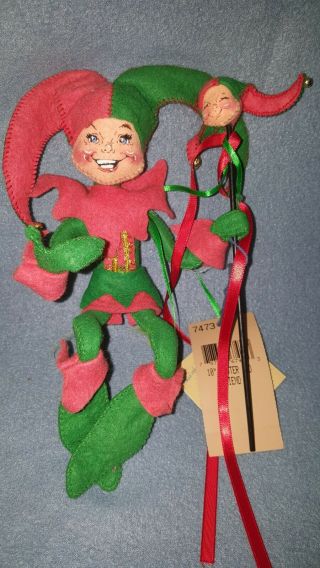 Annalee 10 " Jester And Friend 747398 Vintage Doll Collectible 1998