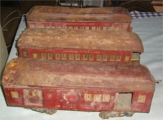 Antique American Flyer 4019 Passenger,  Railway Post Office Observation Cars,  Parts