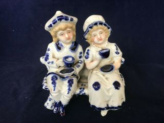Fine Antique German Dresden Porcelain Figure Group.  C1890