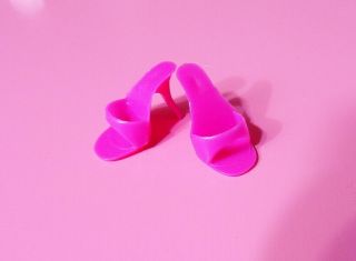 Vintage Barbie Hot Pink Open Toes Shoes One Marked Japan