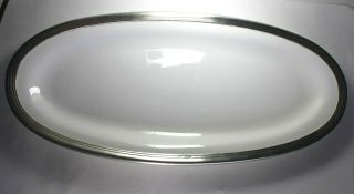 Arte Italica Tuscan Large Oval Plate With Pewter Accents.  22.  5 Inch