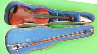Old Antique German 4 /4 Violin Stradivarius Model By Wilhem Eberle 1920 