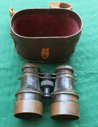 Civil War Era Vintage Antique Solid Brass Binoculars Authentic