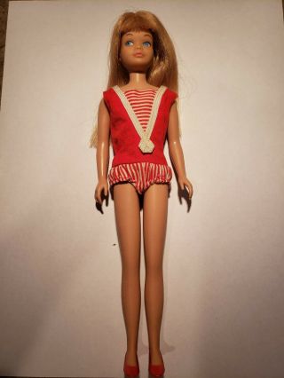 Vintage Barbie Blonde Skipper Straight Leg 1963 Shiney Hair Ss