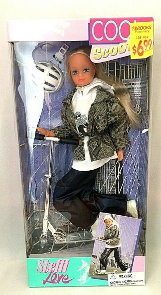 Vintage Steffi Love Cool Scooter Simba Doll Helmet Blue Eyes Blonde 11 1/2 " Nos